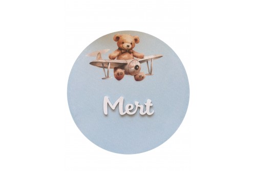 Ahşap İsimli Uçaklı Kapı Süsü